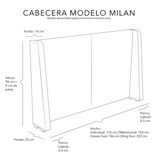 Foto 6 | Cabecera Dicasa Milan Color Negro Individual