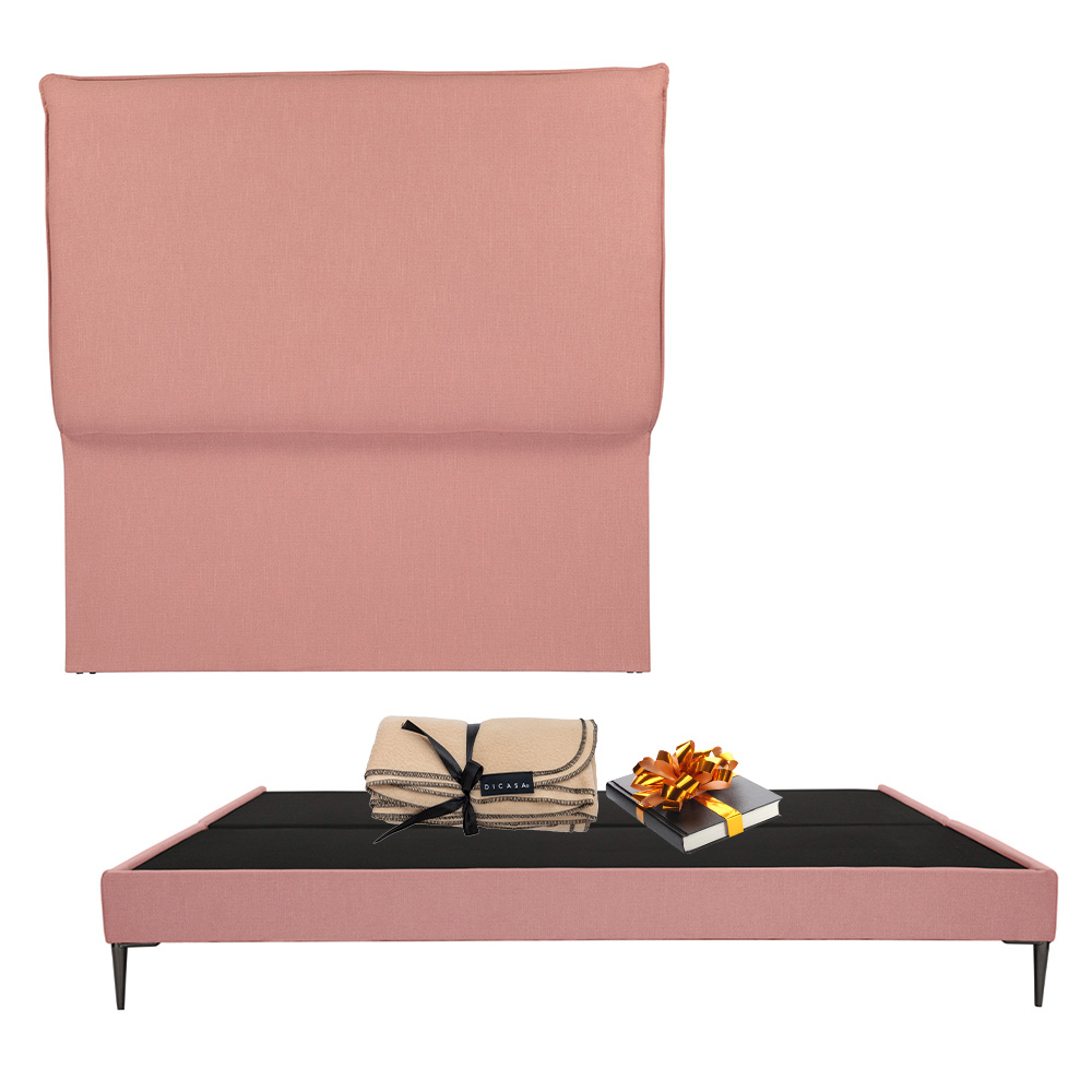 Cabecera Split + Base Cama Slim Color Palo De Rosa King Size