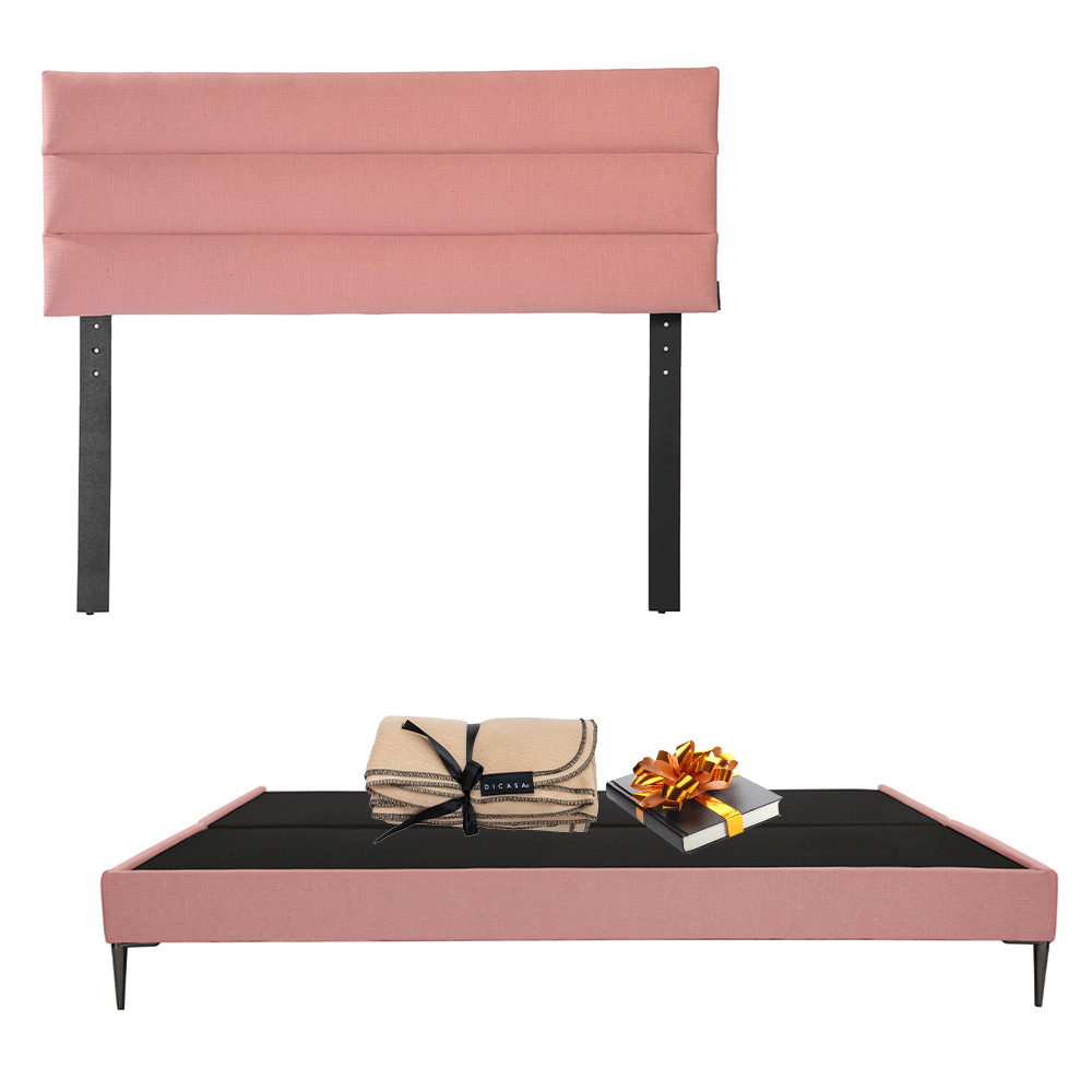 Cabecera Logan + Base Cama Slim color Palo De Rosa