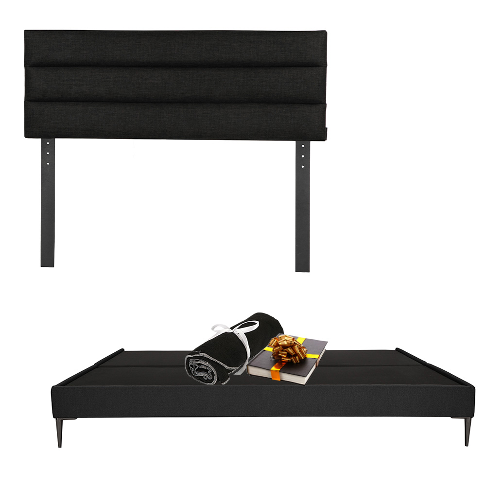 Cabecera Logan + Base Cama Slim Color Negro