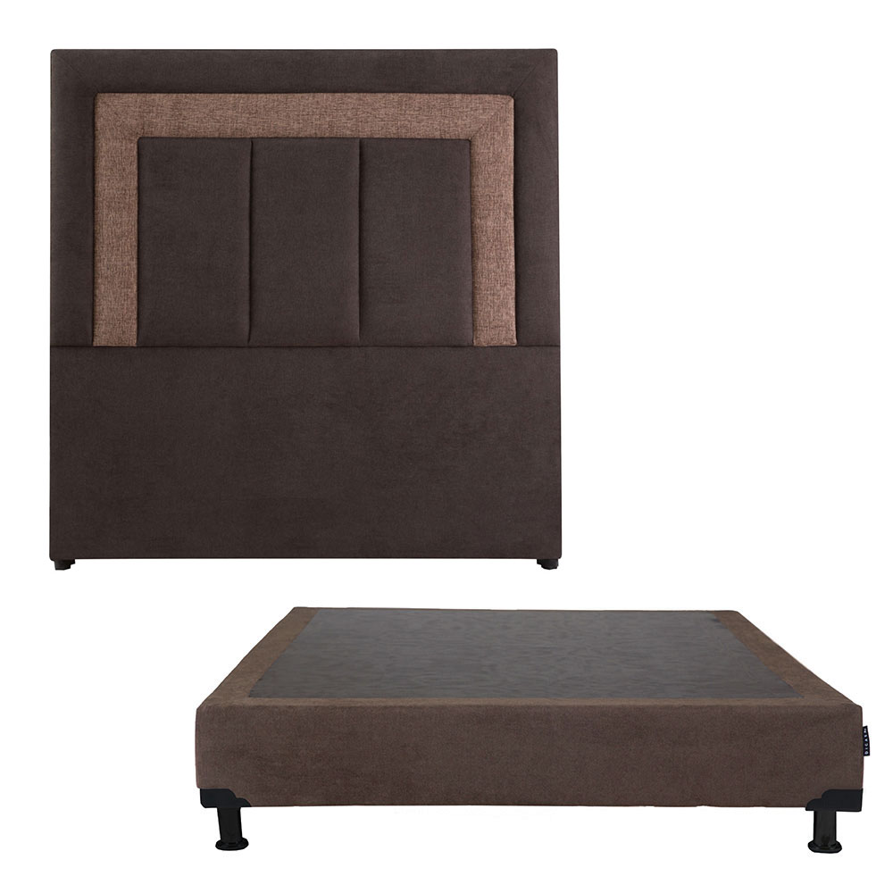 Cabecera Dicasa Bora más Box Marrón Queen Size