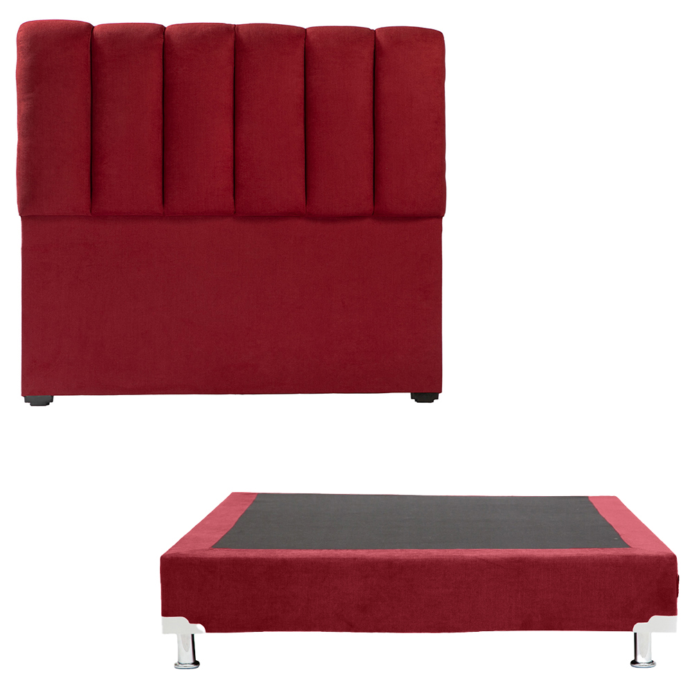 Cabecera Dicasa Kami + Box Dicasa Red Matrimonial Rojo