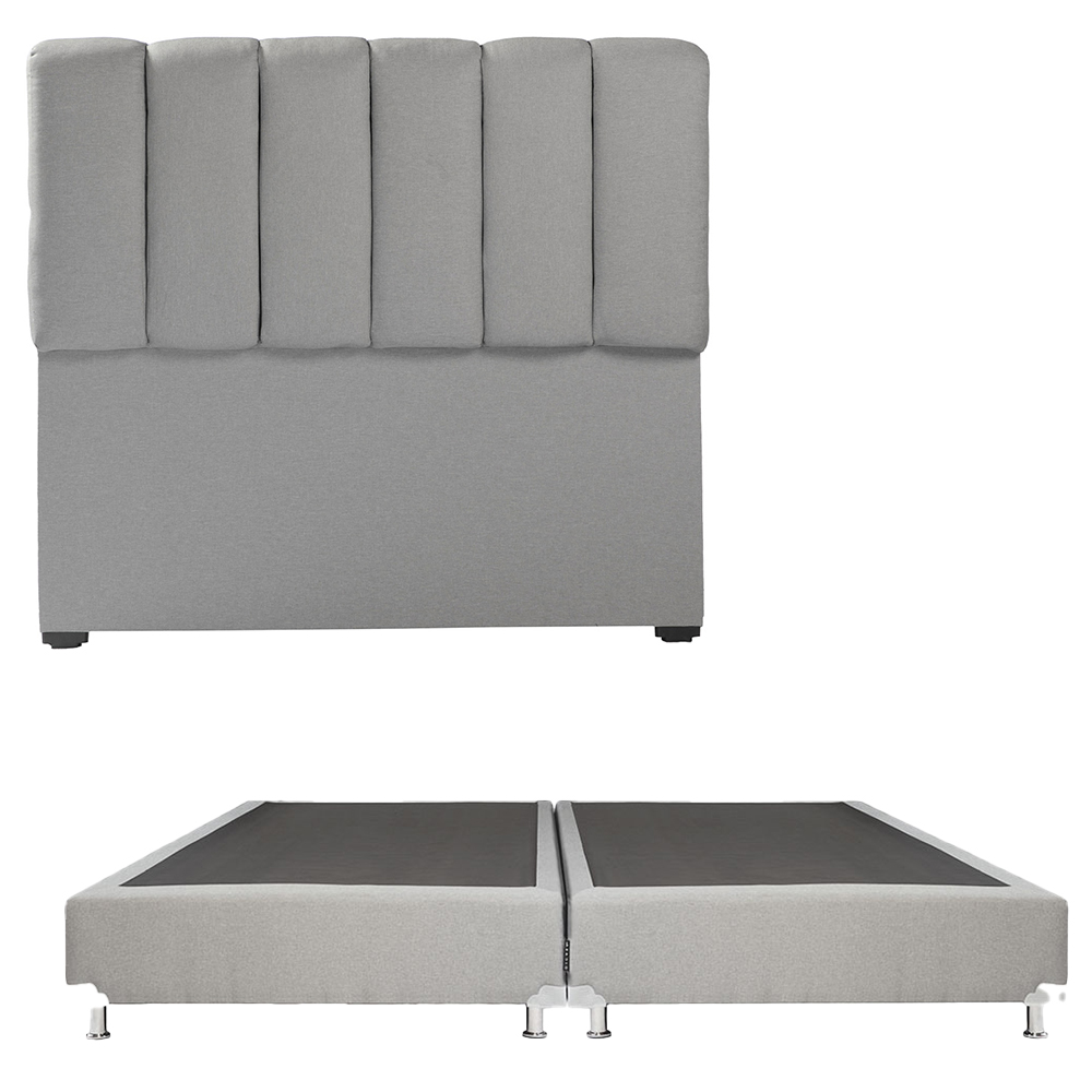 Cabecera Dicasa Kami + Box Dicasa Quantum King Size Gris