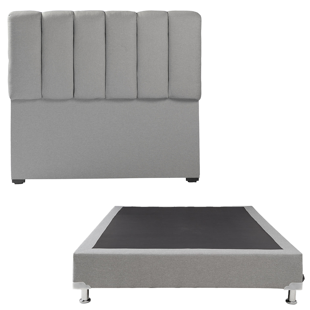 Cabecera Dicasa Kami + Box Dicasa Quantum Queen Size Gris
