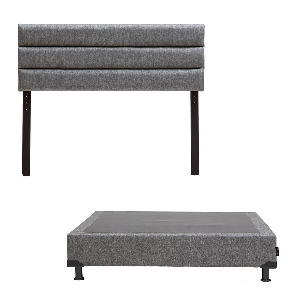 Cabecera Dicasa Logan + Box Dicasa Queen Size color Gris