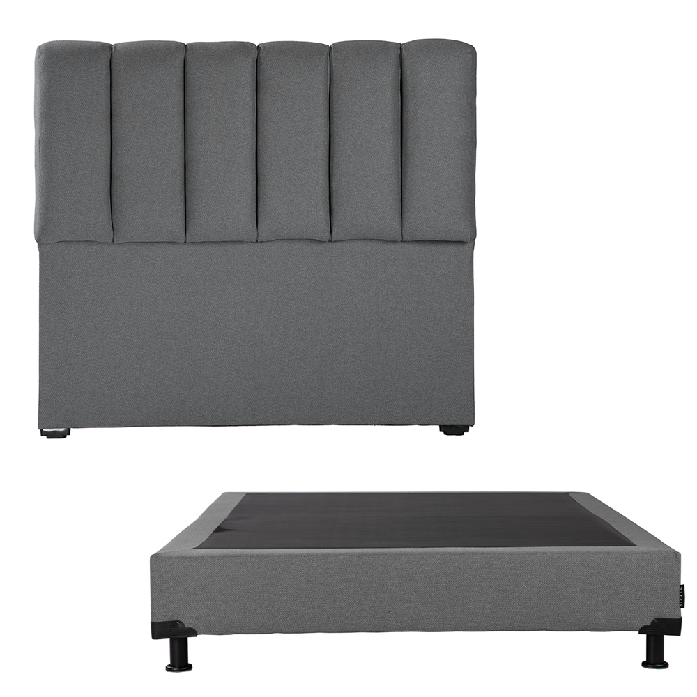 Cabecera Dicasa Kami + Box Dicasa Orly Queen Size color Gris