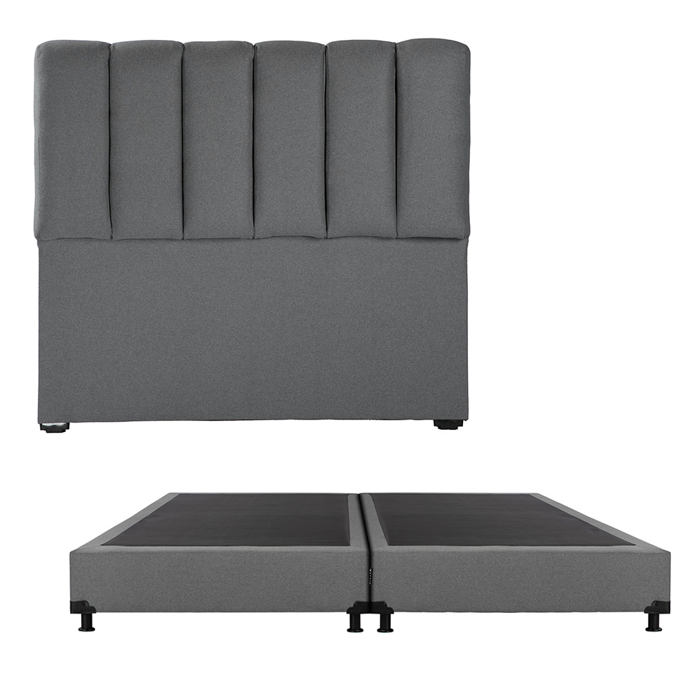 Cabecera Dicasa Kami + Box Dicasa Orly King Size color Gris