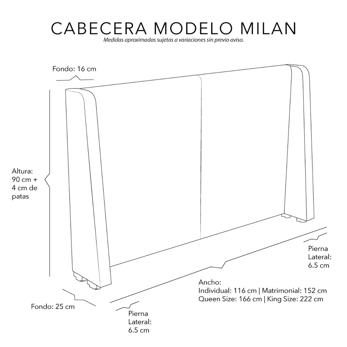 Foto 7 pulgar | Cabecera Matrimonial Dicasa Milan Latte