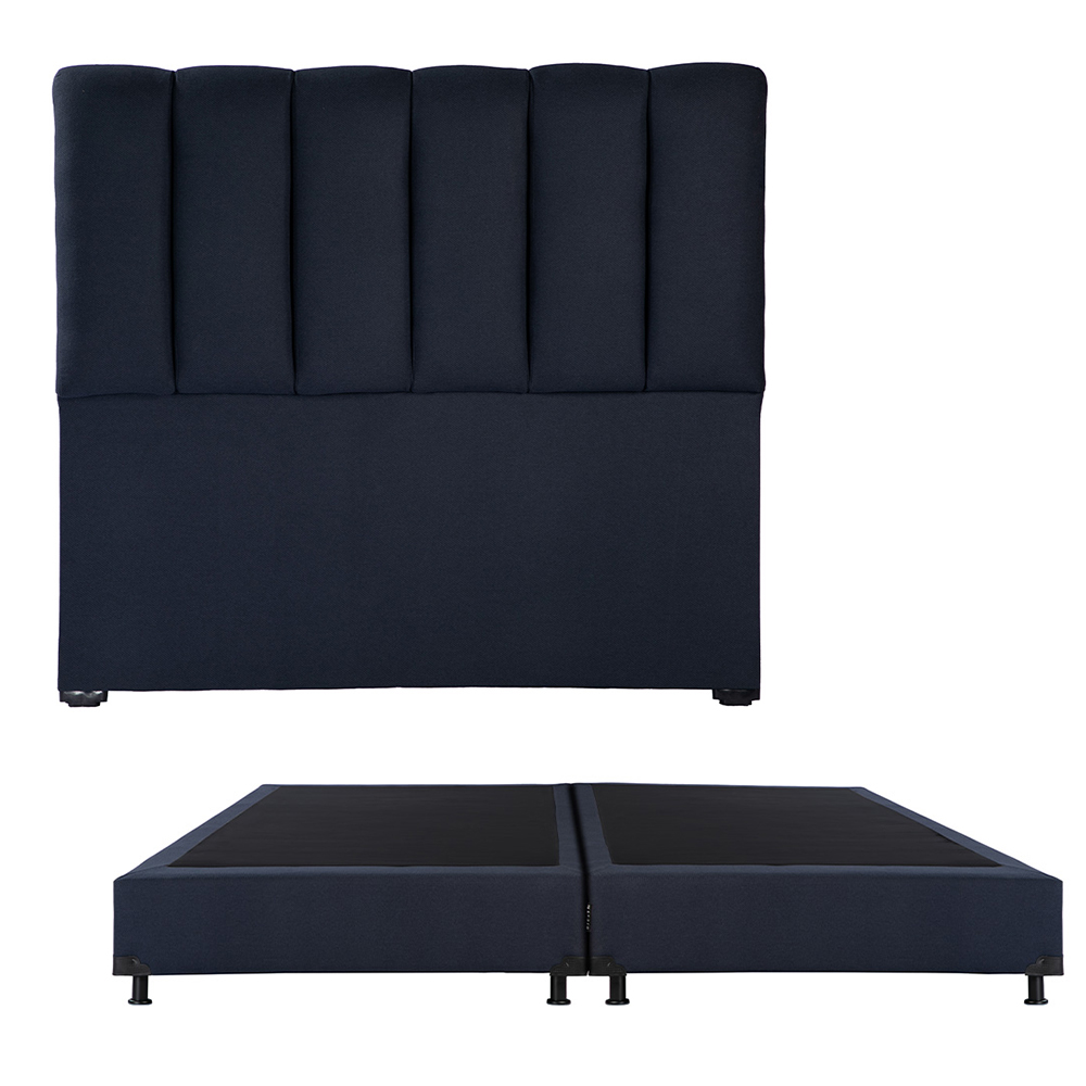 Cabecera Dicasa Kami + Box Dicasa Orly King Size color Azul