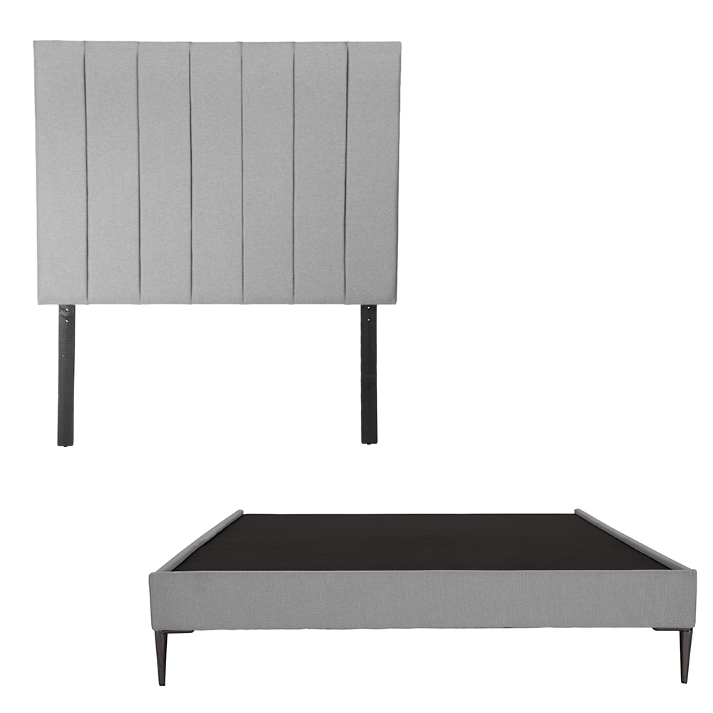Foto 2 pulgar | Cabecera Dicasa Argos + Base Cama Slim Queen Size Color Gris