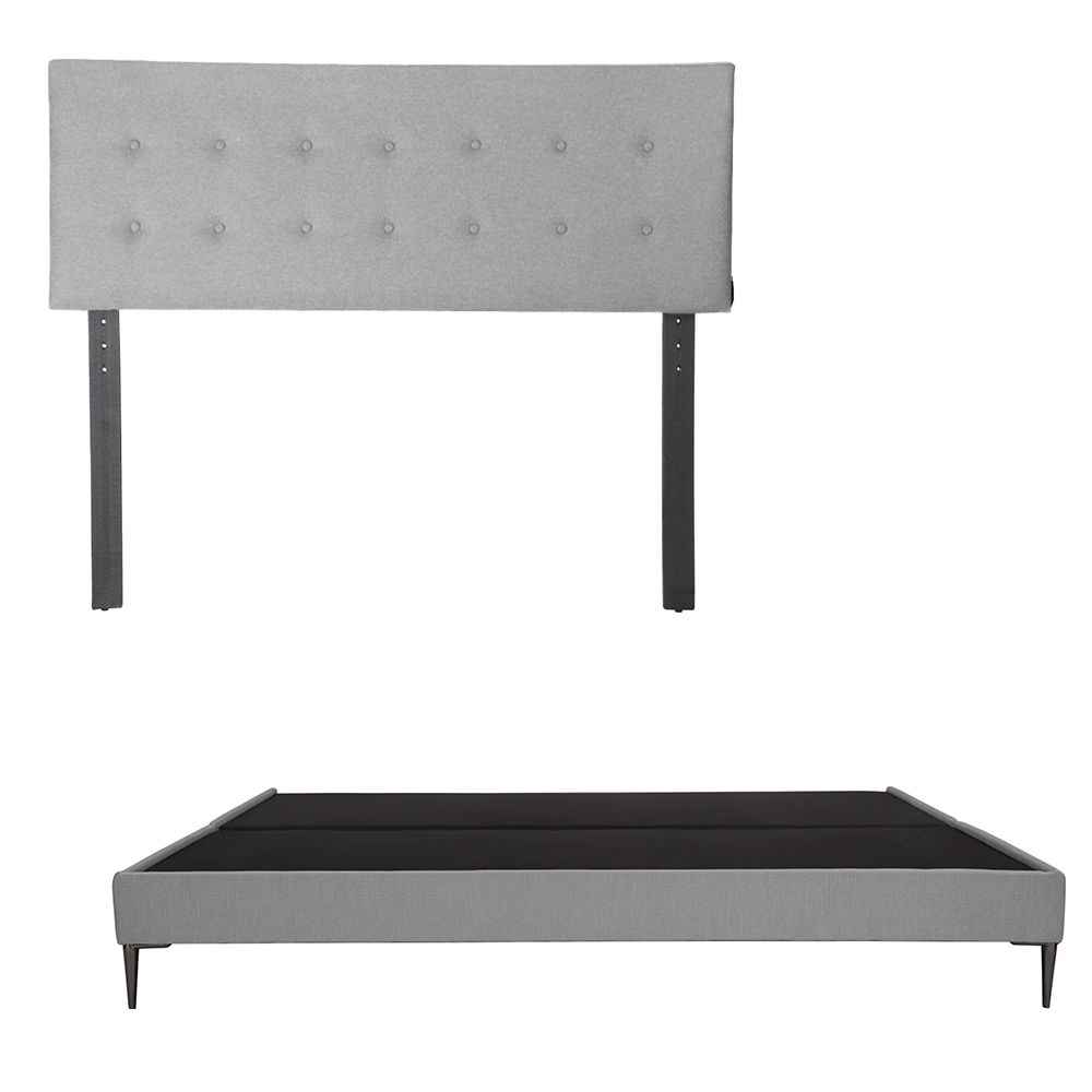 Cabecera Dicasa Bilbao + Base Cama Slim King Size Color Gris