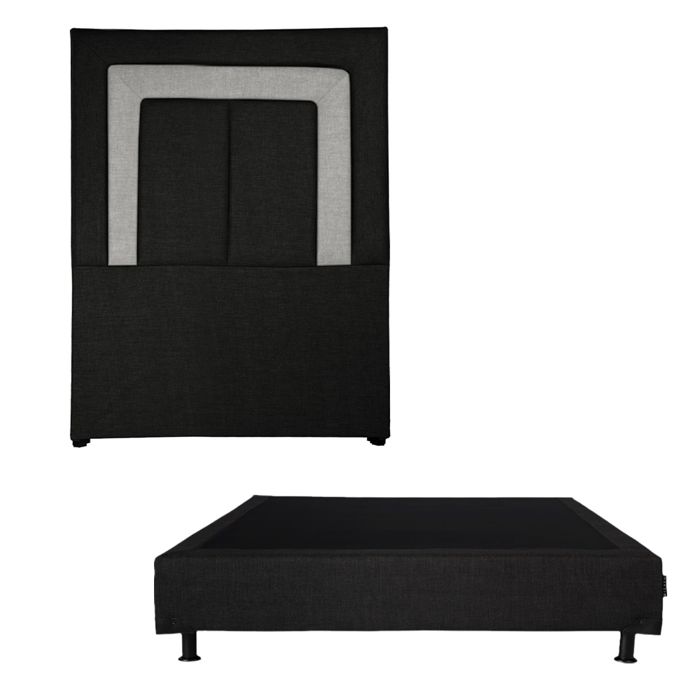Cabecera Dicasa Bora + Box Color Negro Individual