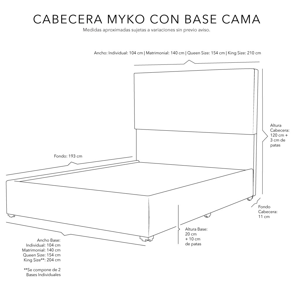 Foto 4 pulgar | Cabecera Dicasa Myko - Base Cama Gris Individual