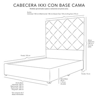 Foto 3 | Cabecera Dicasa Ikki - Base Cama Gris Queen Size