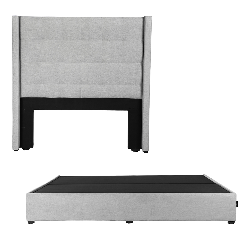 Cabecera Dicasa Titan más Base Cama Plateada King Size