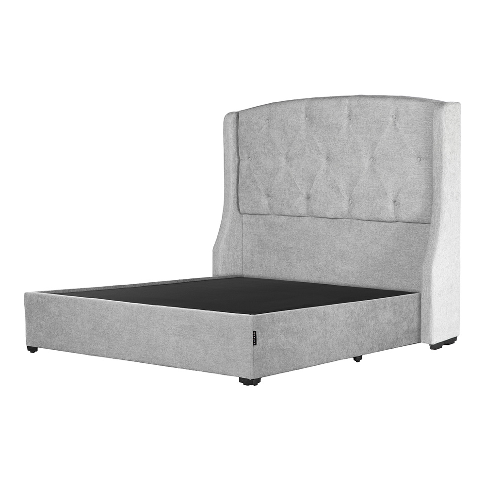 Cabecera Dicasa Zefyr + Base Cama Plata Queen Size
