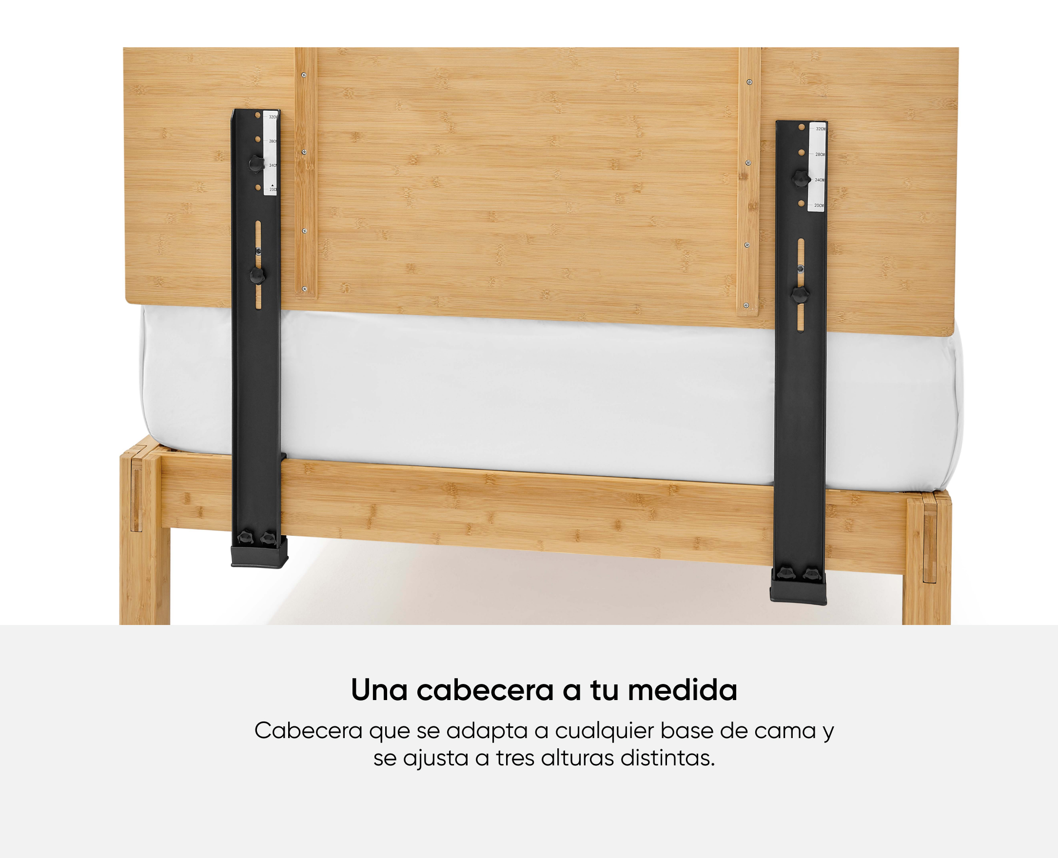 Foto 4 pulgar | Cabecera Cama Luuna  Queen Size, Cabecera De Cama De Madera De Bambú, Respaldo para Cama Resistente