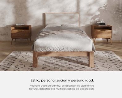 Foto 2 | Cabecera Luuna Matrimonial Madera de Bambú Respaldo para Cama Resistente Tapizada