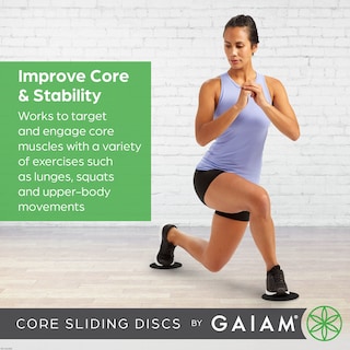 Foto 2 | Deslizadores Core Sliding Discs Gaiam De Doble Cara Para Entrenamiento, Color Gris Y Negro - Venta Internacional.