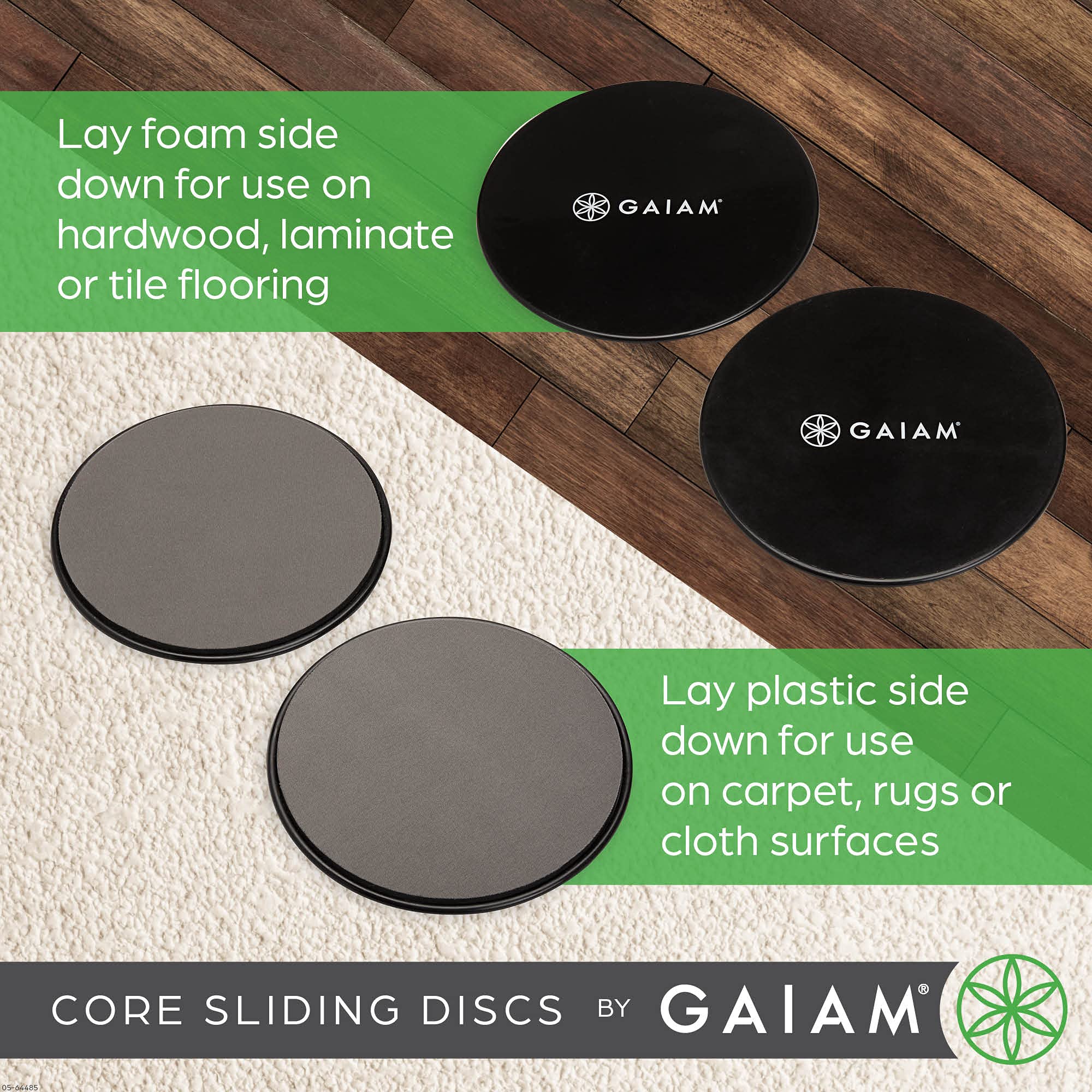 Foto 4 pulgar | Deslizadores Core Sliding Discs Gaiam De Doble Cara Para Entrenamiento, Color Gris Y Negro - Venta Internacional.