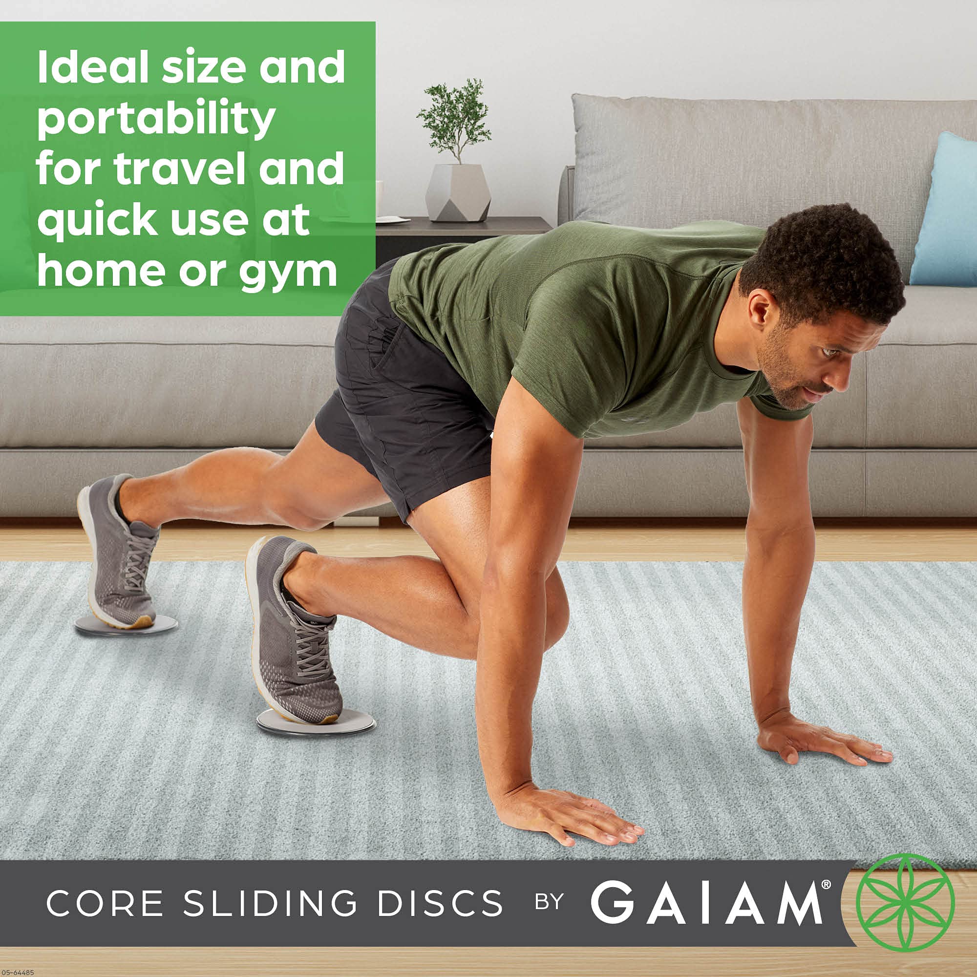 Foto 4 | Deslizadores Core Sliding Discs Gaiam De Doble Cara Para Entrenamiento, Color Gris Y Negro - Venta Internacional.