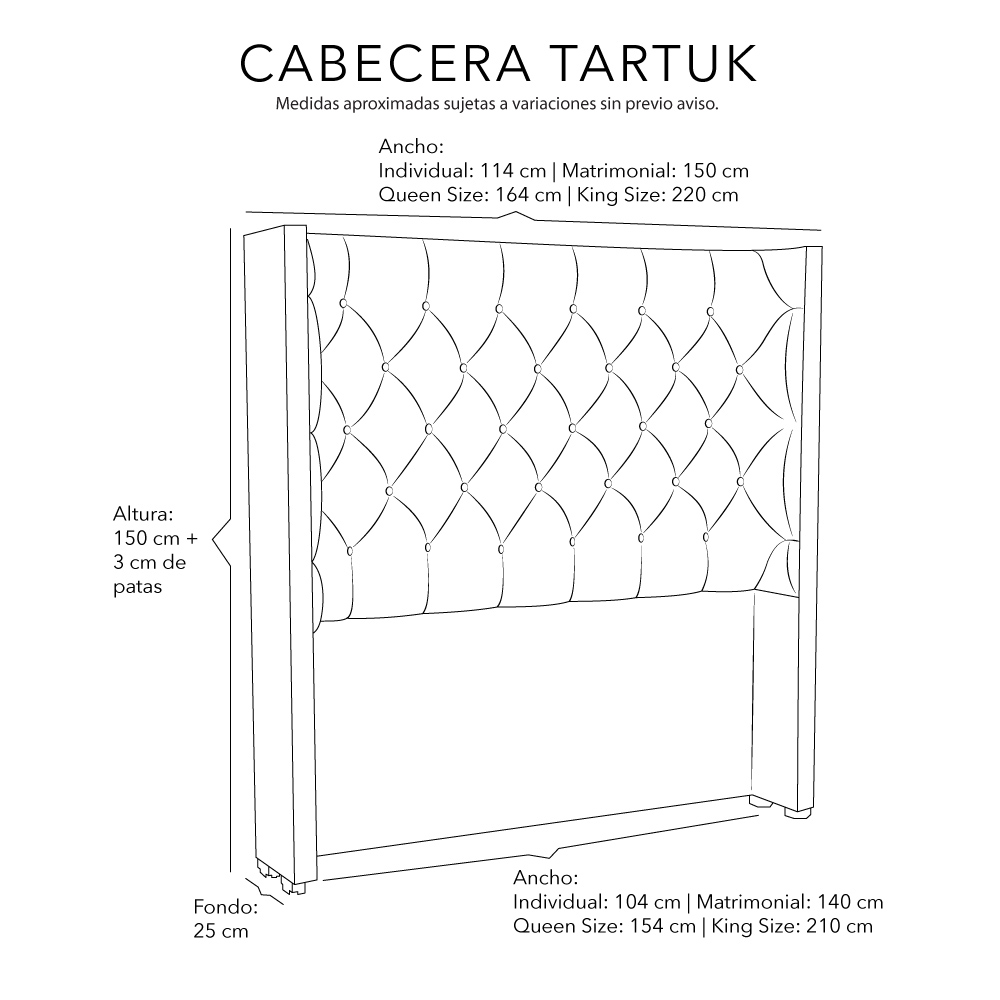 Foto 7 pulgar | Cabecera Dicasa Tartuk Negro Matrimonial