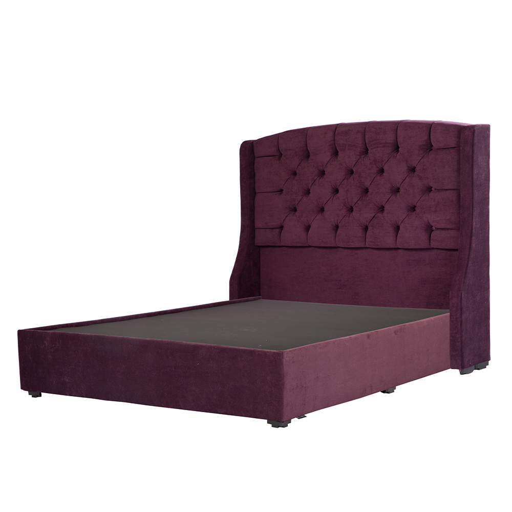 Cabecera Dicasa Sitka Color Morado + Base Cama Dicasa Velvet Morado Matrimonial