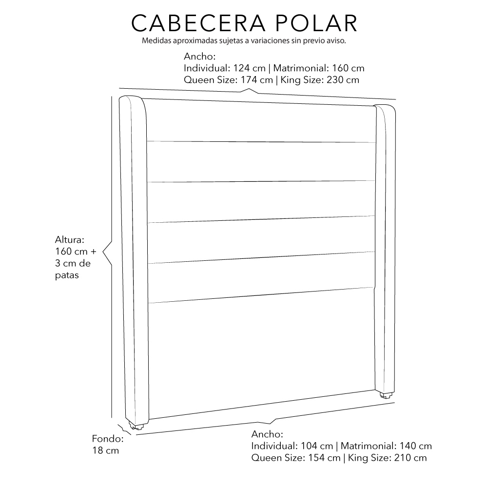 Foto 6 | Cabecera Polar Dicasa Color Negro Matrimonial