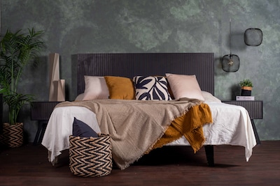 Foto 6 | Cabecera Para Cama Tamaño King Y Queen Size Color Negro Con Relieves Decorativos Verticales Y Estructura De Madera