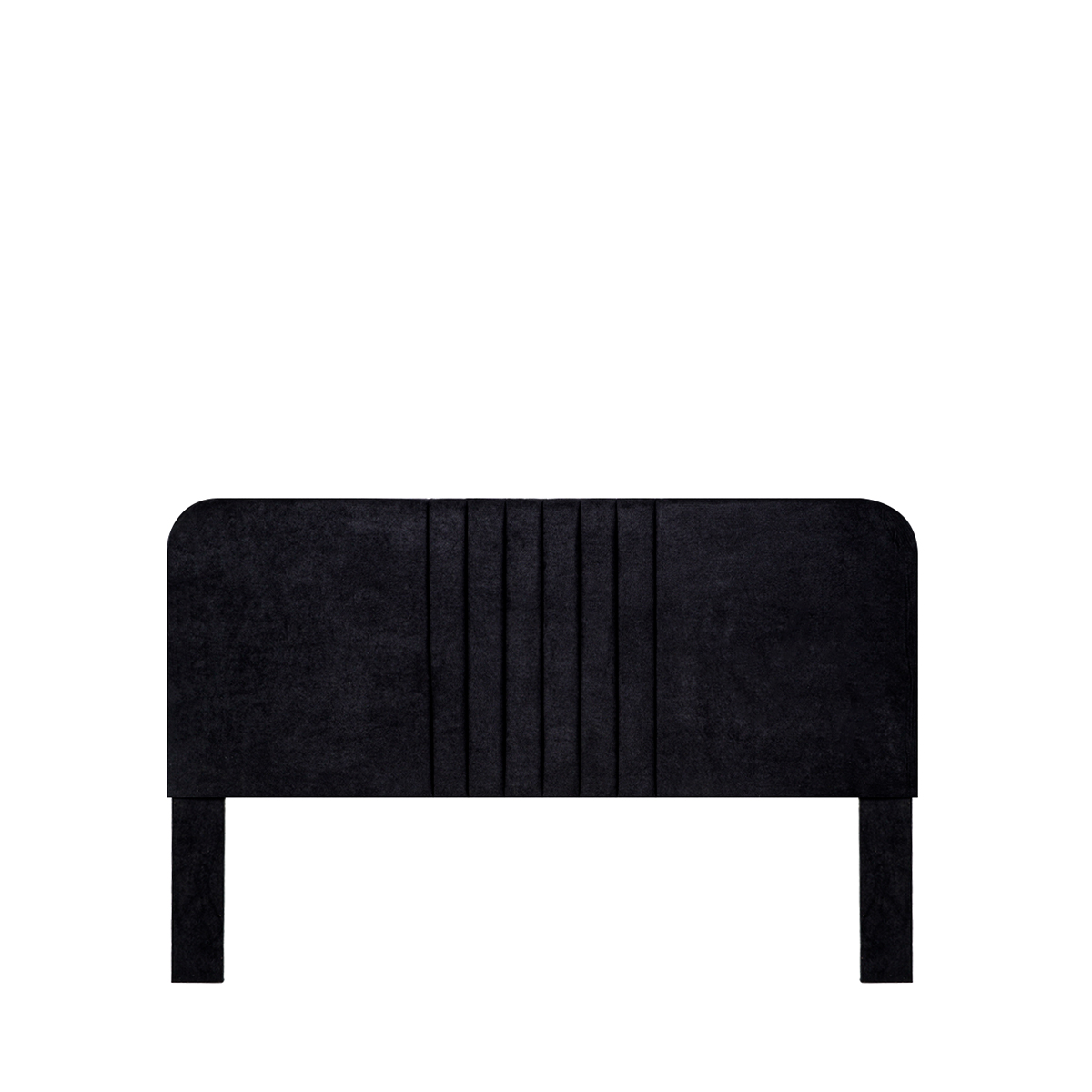 Cabecera Para Cama Tamaño Individual Y Matrimonial Tapizada En Tela Chenille Negra Con Estructura De Madera Industrial