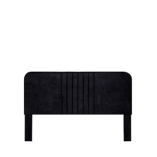 Foto 1 | Cabecera Para Cama Tamaño King Y Queen Size Tapizada En Tela Chenille Negra Con Estructura De Madera Industrial
