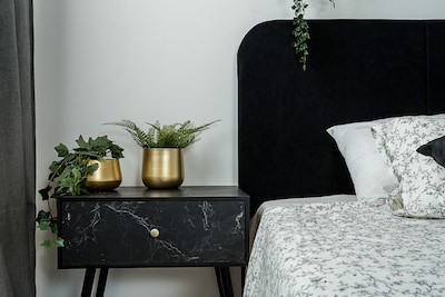 Foto 7 | Cabecera Para Cama Tamaño King Y Queen Size Tapizada En Tela Chenille Negra Con Estructura De Madera Industrial