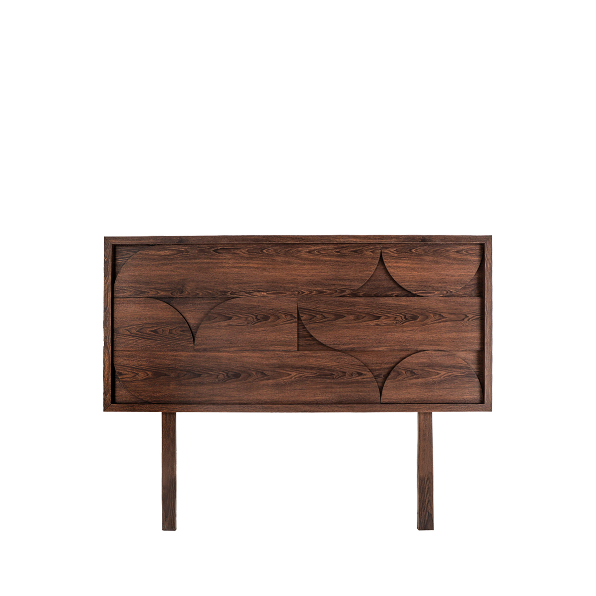 Foto 1 | Cabecera Para Cama Tamaño Individual Y Matrimonial Color Nogal Con Relieves Decorativos Y Estructura De Madera Industr