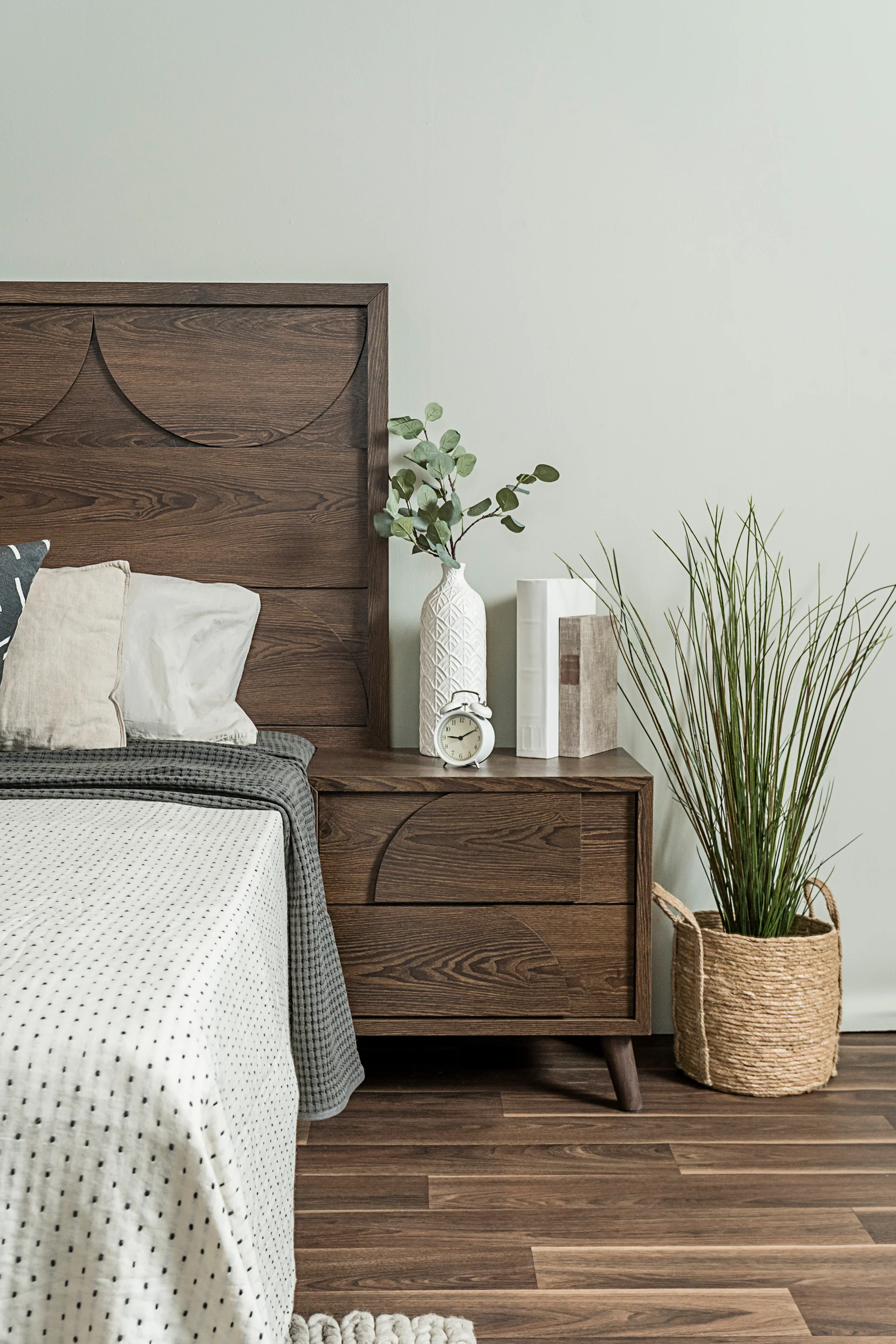 Foto 4 | Cabecera Para Cama Tamaño Individual Y Matrimonial Color Nogal Con Relieves Decorativos Y Estructura De Madera Industr