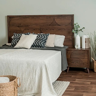 Foto 5 | Cabecera Para Cama Tamaño Individual Y Matrimonial Color Nogal Con Relieves Decorativos Y Estructura De Madera Industr