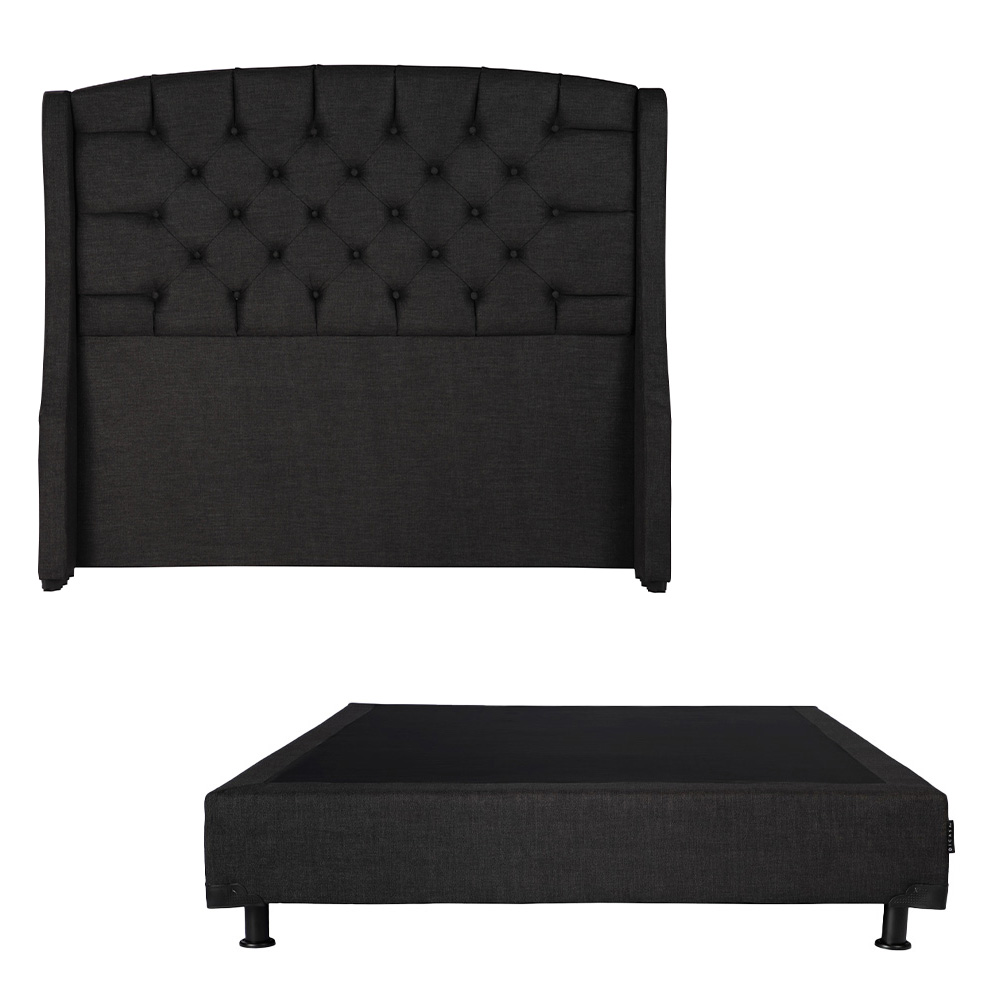 Foto 2 | Cabecera Dicasa Sitka Negro + Box Dicasa Belucci Negro+ Colchon Spring Air Morgan Matrimonial