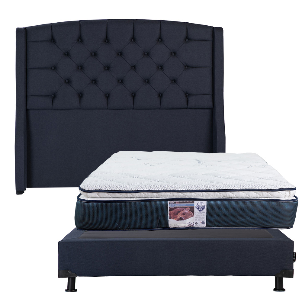 Foto 1 | Cabecera Dicasa Sitka Azul + Box Dicasa Orleans Azul + Colchon Spring Air Monaco Matrimonial