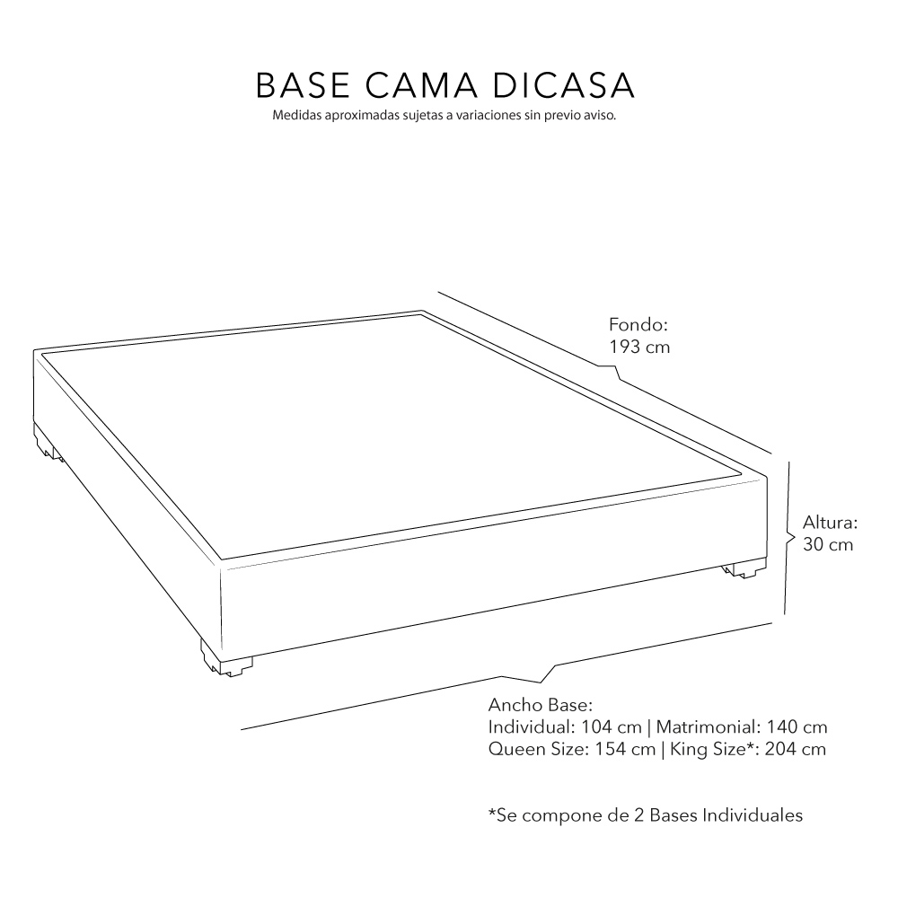 Foto 6 pulgar | Base Cama Polaris Dicasa Color Gris Matrimonial