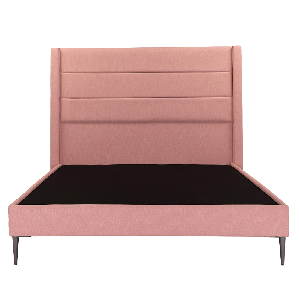 Cabecera Lugo Dicasa color Palo de Rosa + Base Cama Slim Dicasa color Palo de Rosa Queen Size