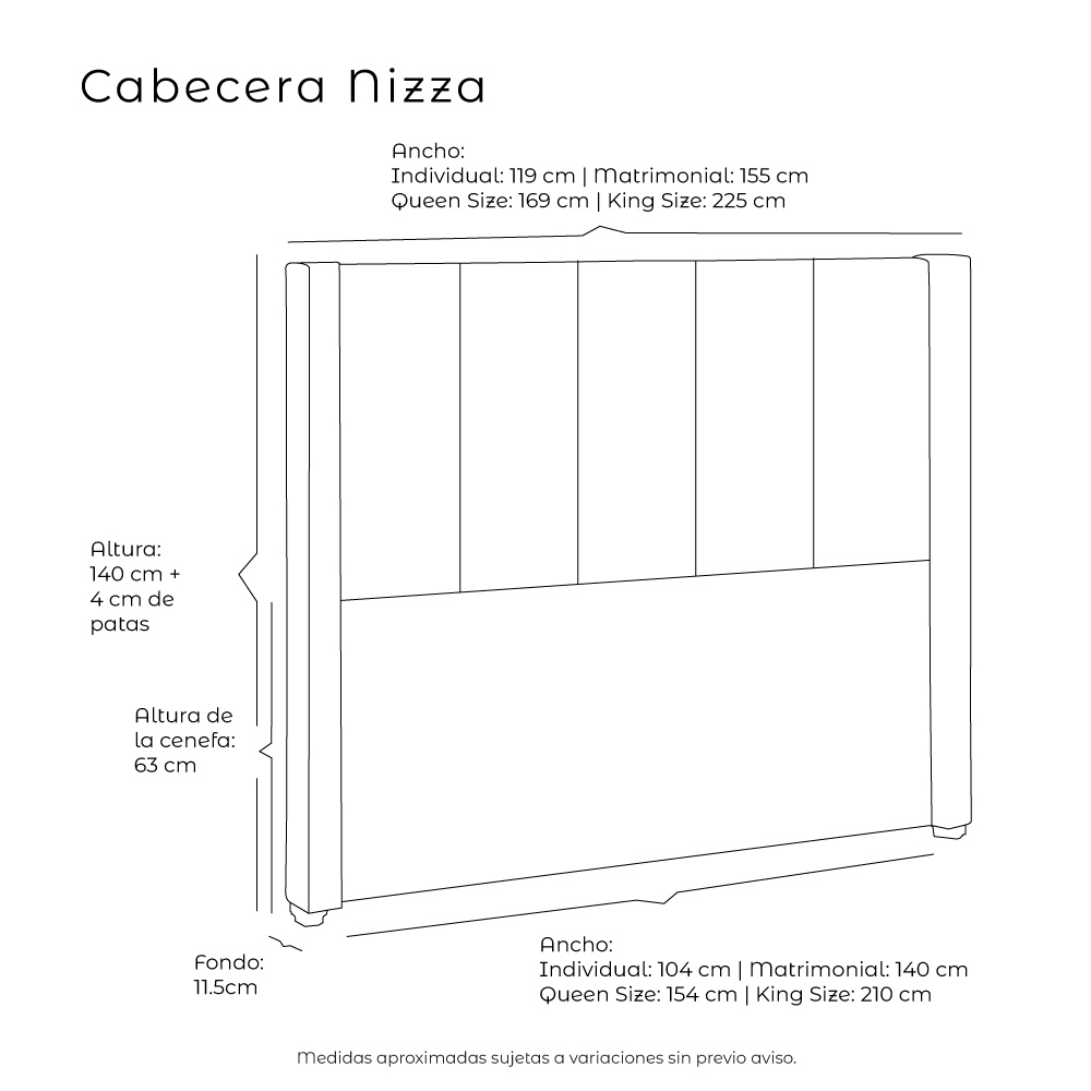 Foto 7 pulgar | Cabecera Dicasa Nizza Fashion Gris Individual