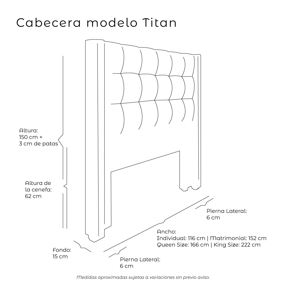 Foto 7 pulgar | Cabecera Dicasa Titan Fashion Gris Queen Size