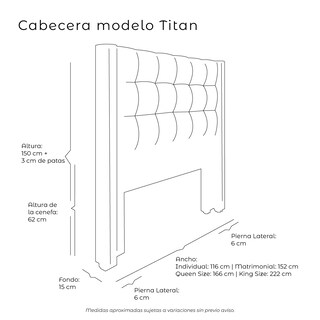 Foto 6 | Cabecera Dicasa Titan Fashion Gris Matrimonial