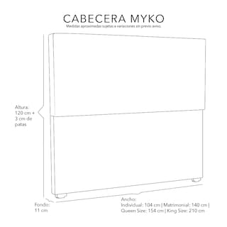 Foto 6 | Cabecera Dicasa Myko Gris Queen Size