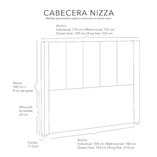 Foto 6 | Cabecera Dicasa Nizza Gris Oscuro Queen Size