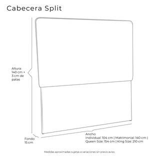 Foto 6 | Cabecera Dicasa Split Gris Queen Size