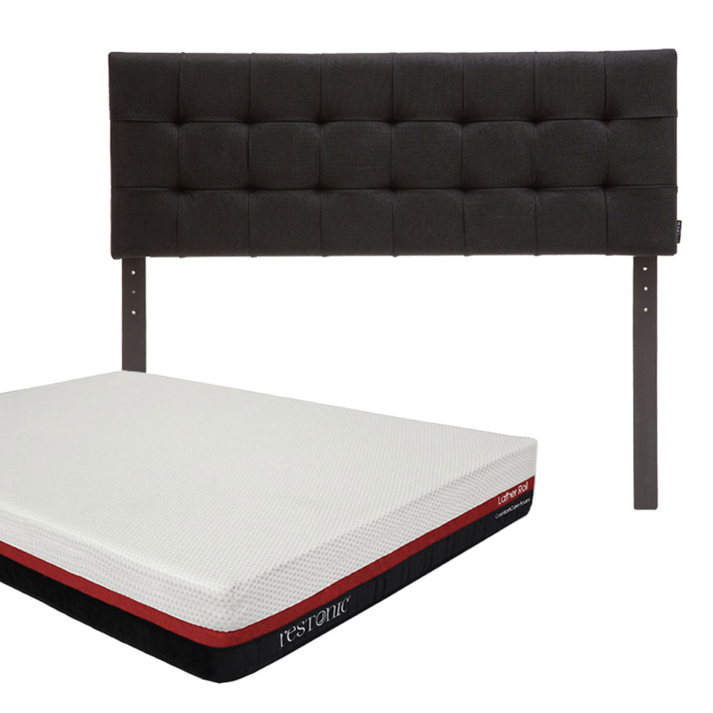 Foto 1 | Cabecera Catania Dicasa Color Negro + Colchon Restonic Roll Matrimonial