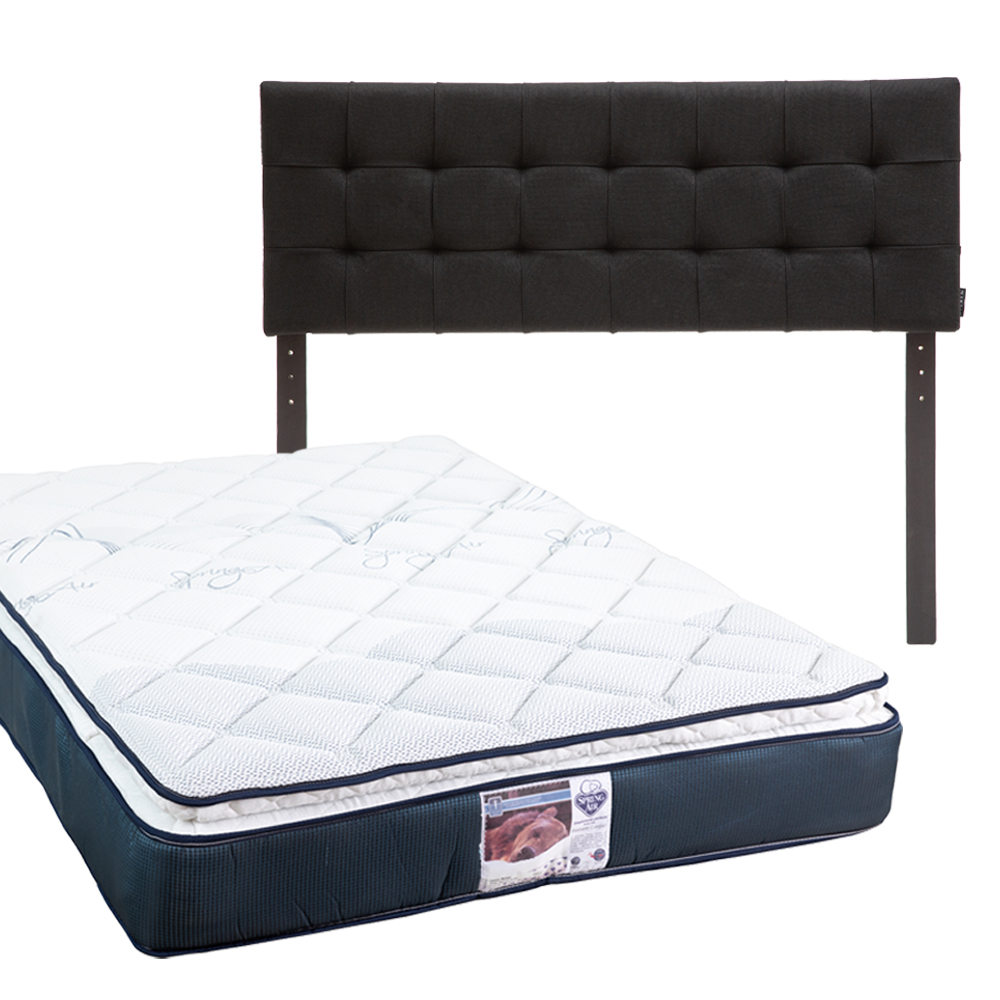 Foto 1 | Cabecera Catania Dicasa Color Negro + Colchón Spring Air Monaco Queen Size