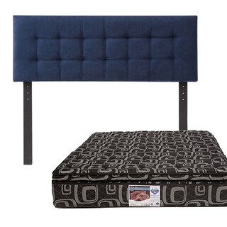 Foto 1 | Cabecera Catania Dicasa Color Azul Marino + Colchón Spring Air Morgan Queen Size