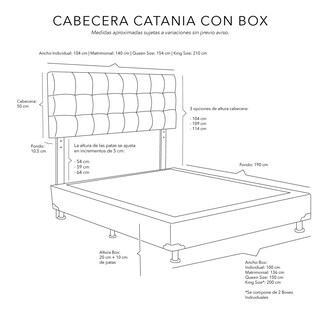 Foto 5 | Cabecera Catania Dicasa Color Morado +box Dicasa Color Morado King Size
