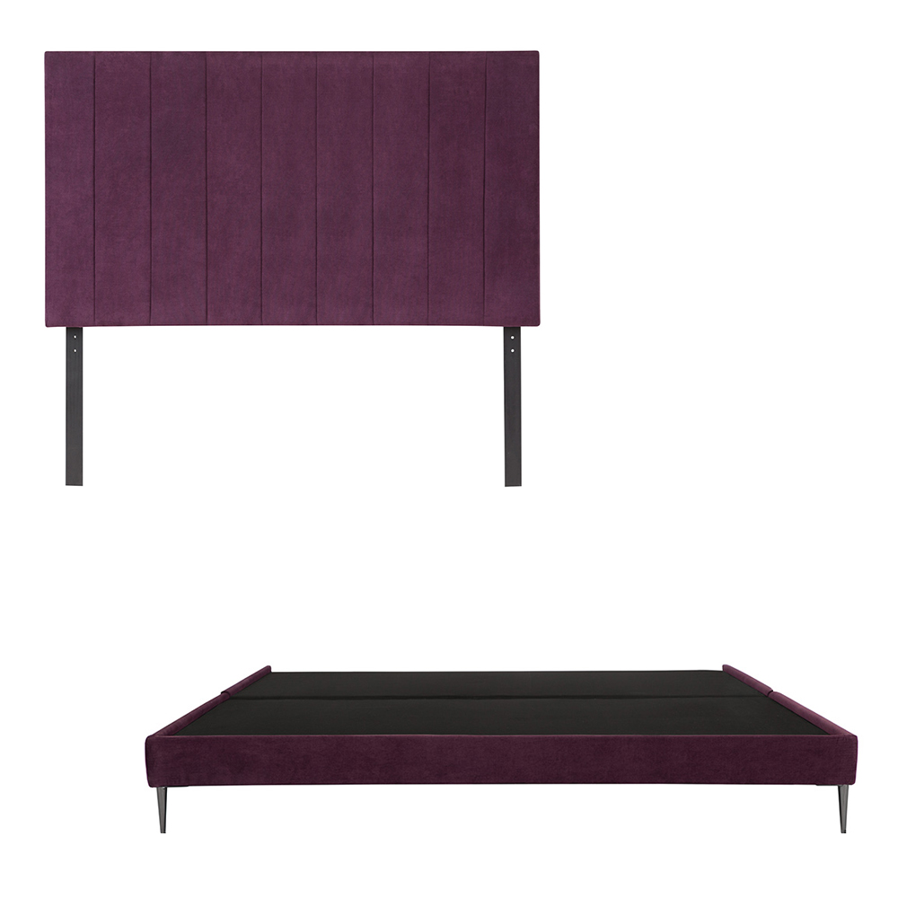 Cabecera Argos Dicasa Color Morado + Base Cama Slim Dicasa Color Morado King Size